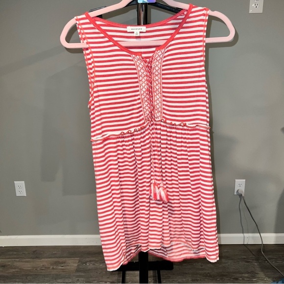 Max Studio Tops - 19 MAX STUDIO STRIPED TUNIC - BOHO